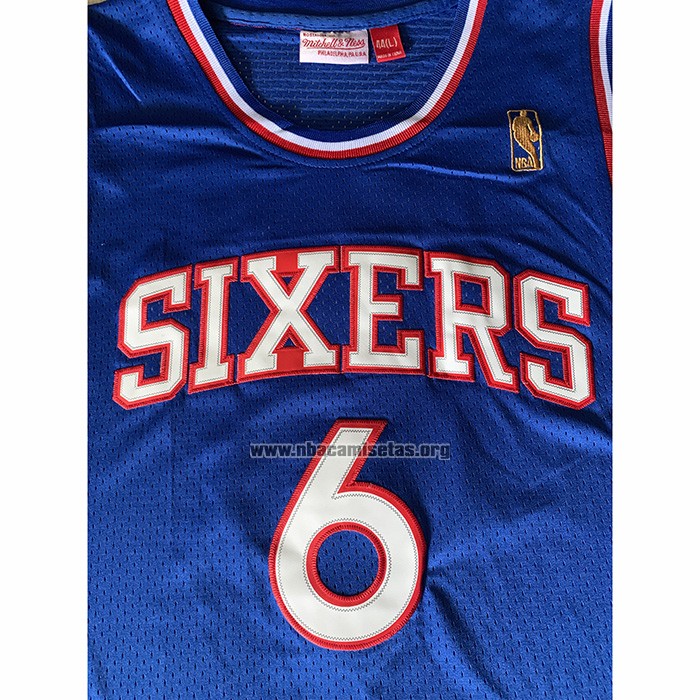 Camiseta Philadelphia 76ers Julius Erving NO 6 Mitchell & Ness 1982-83 Azul